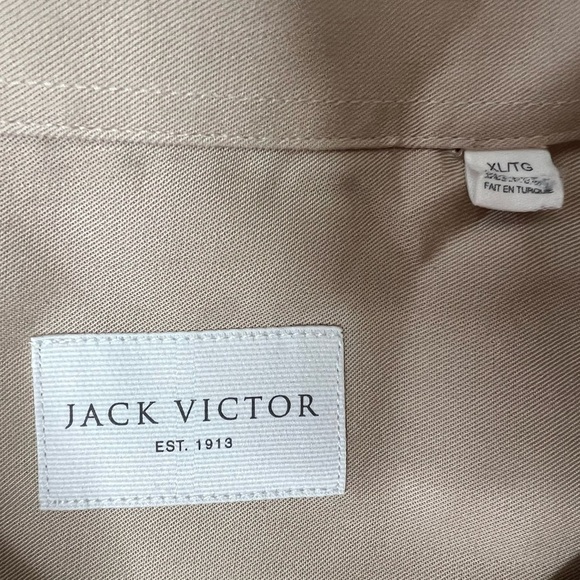 Jack Victor Men's Tencel Button Up Shirt Tan XL NEW 922 - Picture 2 of 5